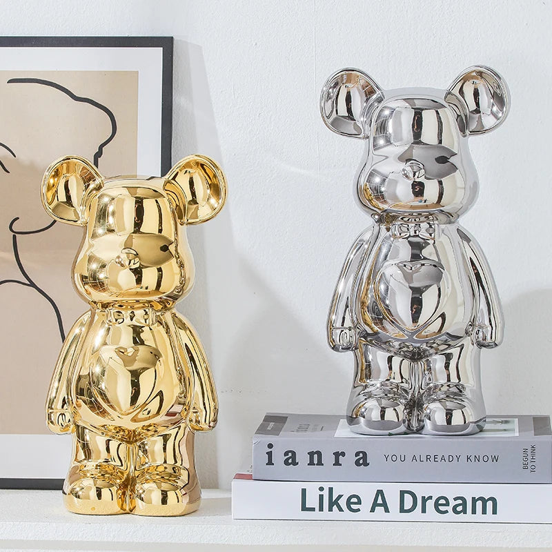 Aesthetic Bear Brick Ceramic Statue